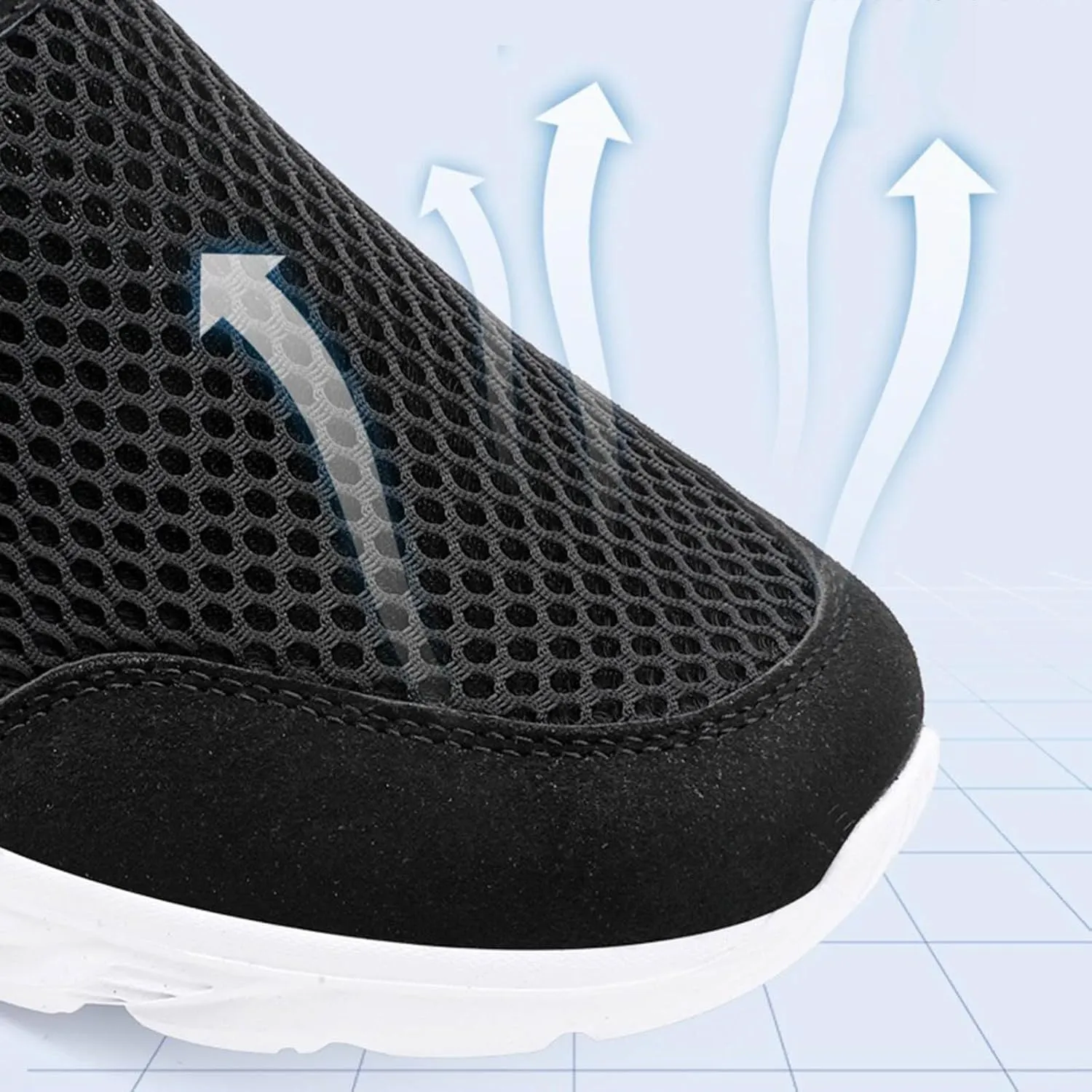Arch Support Walking Shoes for Men Comfortable Breathable Lightweight Tennis Shoe Soft Flat Soled Elderly Shoes