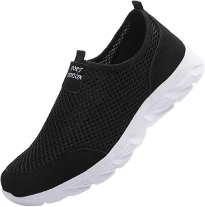 Arch Support Walking Shoes for Men Comfortable Breathable Lightweight Tennis Shoe Soft Flat Soled Elderly Shoes