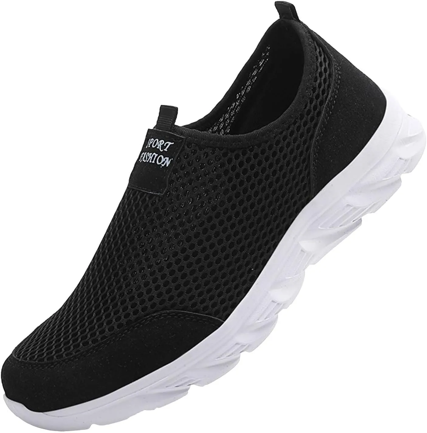 Arch Support Walking Shoes for Men Comfortable Breathable Lightweight Tennis Shoe Soft Flat Soled Elderly Shoes