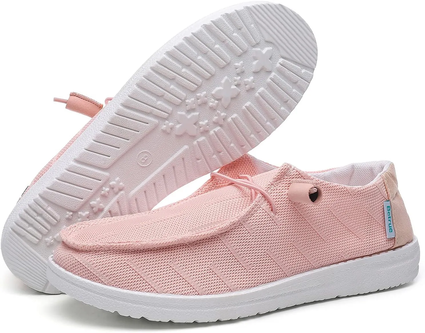 Betrue Women's Lightweight Boat Shoes, Casual Loafers, Slip On Deck Shoes, Breathable Canvas Sneakers