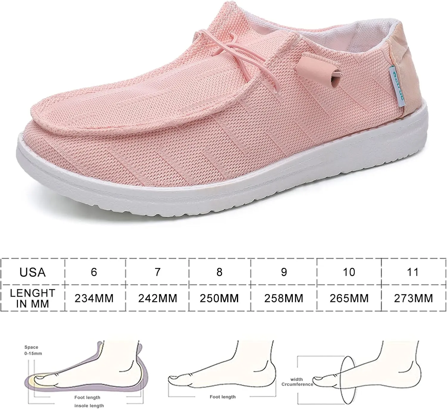 Betrue Women's Lightweight Boat Shoes, Casual Loafers, Slip On Deck Shoes, Breathable Canvas Sneakers