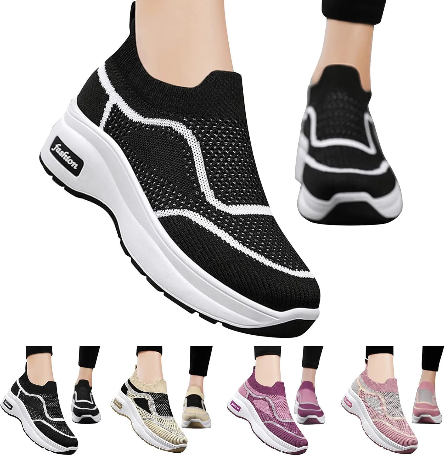 Black Slip Ons Women Sneakers Zapatos para Trabajo De Mujer Black Shoes Women Dressy Flats Womens Sneakers Size 6.5 Wide Women Work Shoes Slip On Non Slip Black Size 10 Wide Width