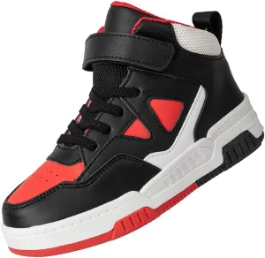 Boys Girls Outdoor Sports Board Shoes with Leather Upper, Breathable and Comfortable with Soft Padded Neck, Fashionable Retro Street Style, Basketball Shoes Suitable for All Seasons