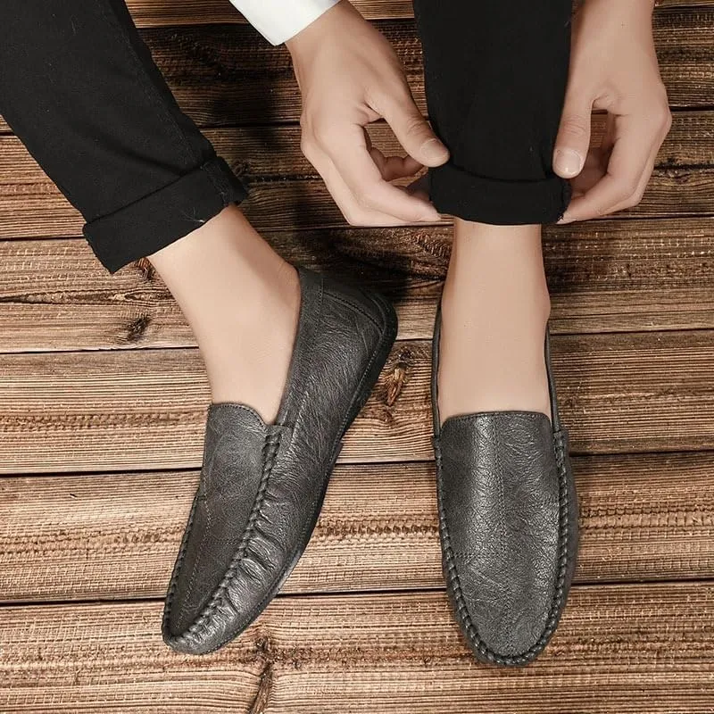 Brand PU Leather Fashion Men Business Dress Loafers Pointed Toe Black Shoes Oxford Breathable Formal Wedding Shoes