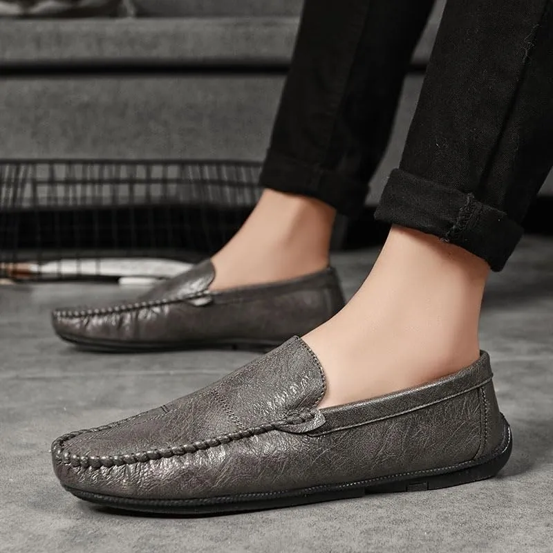 Brand PU Leather Fashion Men Business Dress Loafers Pointed Toe Black Shoes Oxford Breathable Formal Wedding Shoes