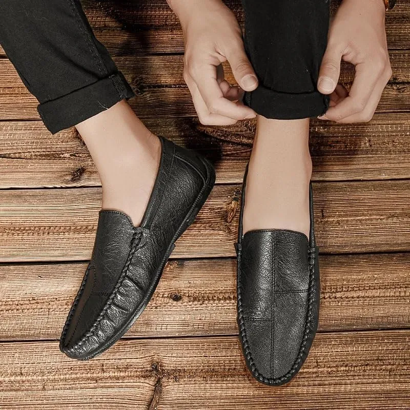 Brand PU Leather Fashion Men Business Dress Loafers Pointed Toe Black Shoes Oxford Breathable Formal Wedding Shoes