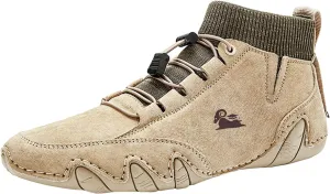 Breathable Dress Sneaker Mens Shoes High Top Elastic Band Sport Shoes Fashion Casual Mens Plus Size Ankle Boots