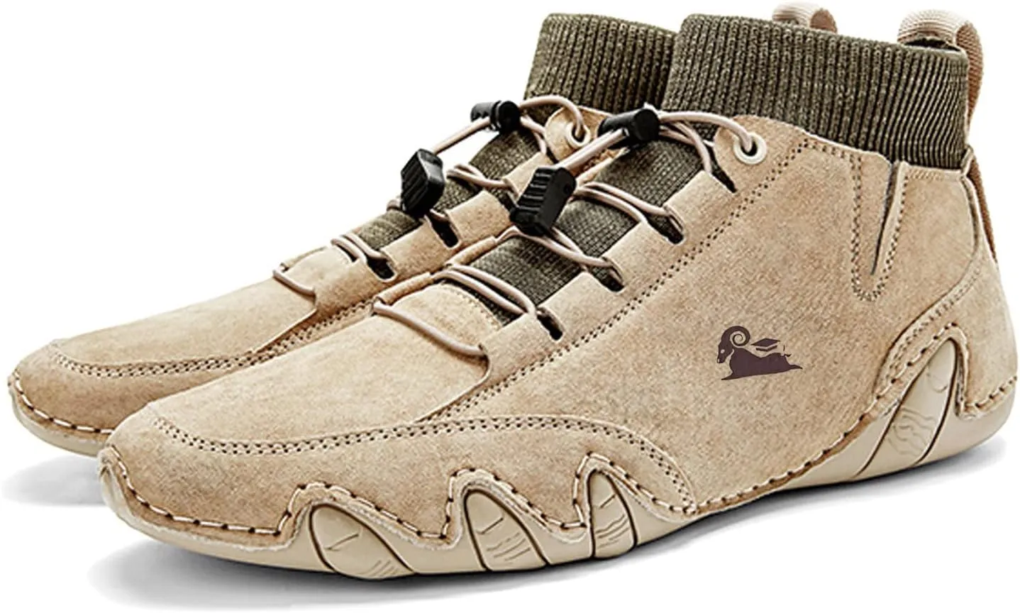 Breathable Dress Sneaker Mens Shoes High Top Elastic Band Sport Shoes Fashion Casual Mens Plus Size Ankle Boots