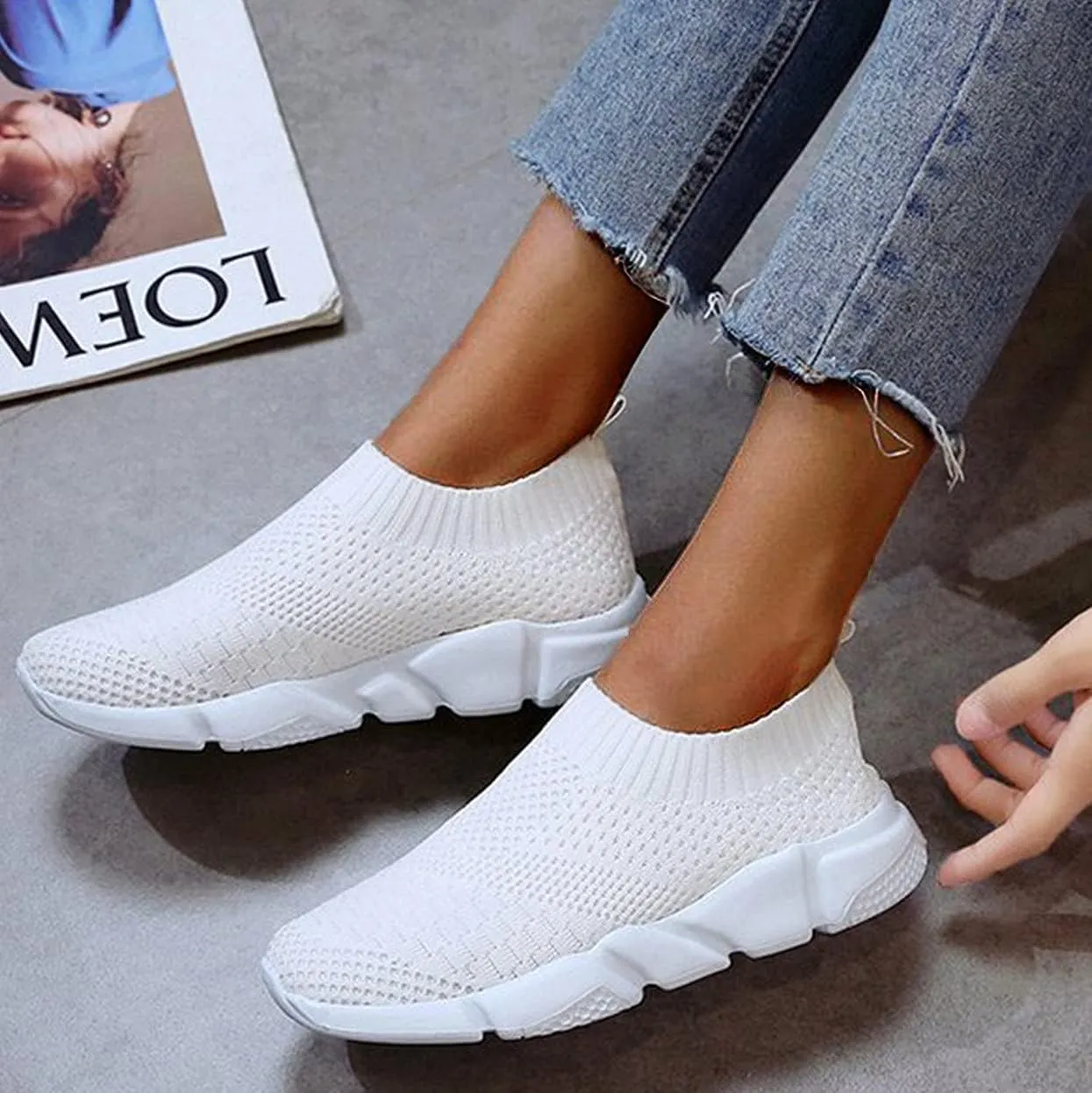 Business Casual Work Shoes for Plantar Fasciitis for Women Slip On Shoes for Women Size 8 Trendy Black Shoes for Women 2023 Women Sneakers Black and White Trail Running Shoes Women All Weather