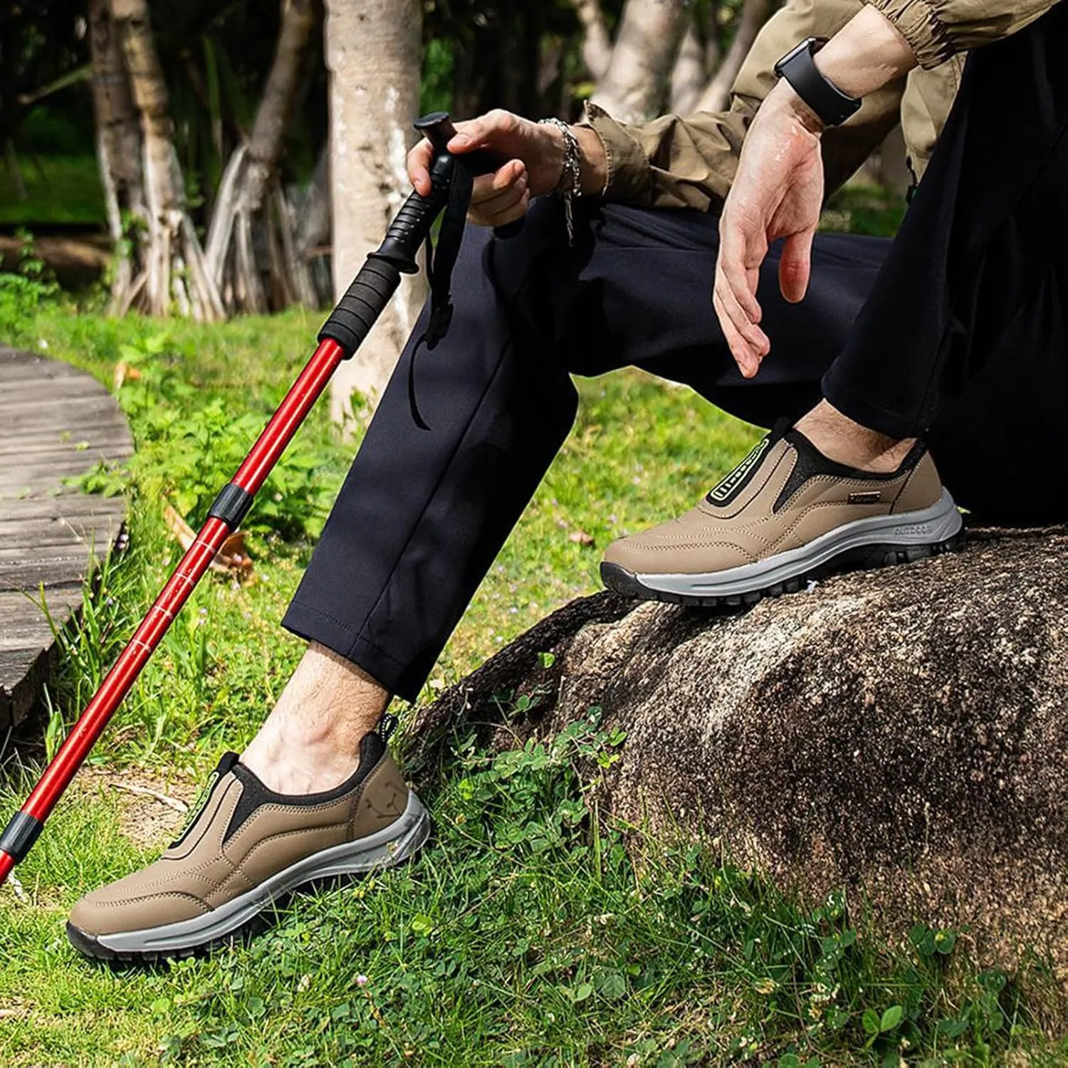 Casual Shoes for Men Men's Foreign Trade Mountaineering Shoes Men's Spring and Outdoor Slip Off Road