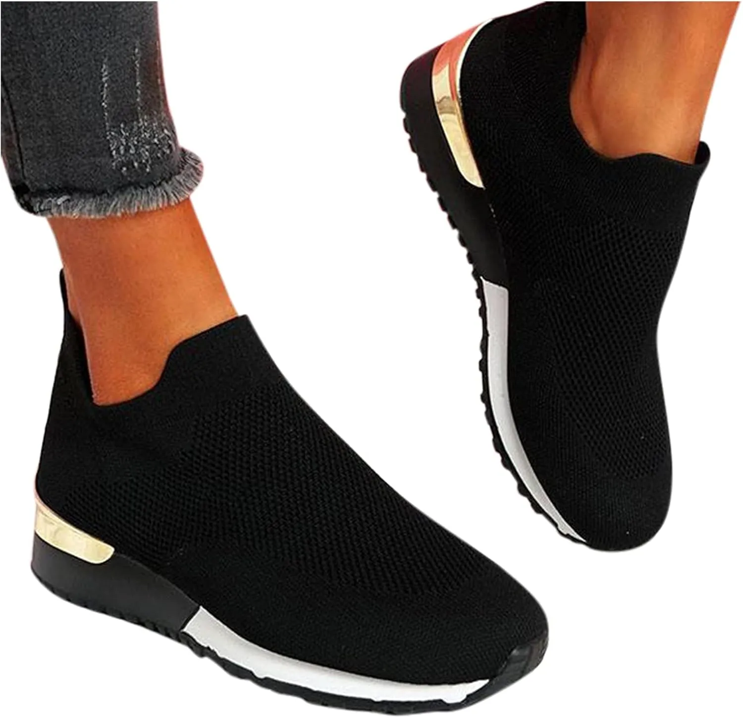 Cathalem Walking Shoes for Women Mesh Flat Shoes Casual Breathable Athletic Tennis Lightweight Summer Sneakers