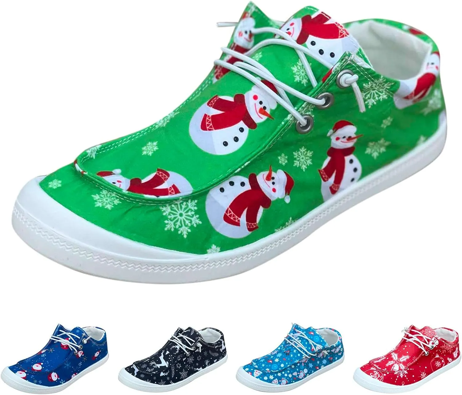 Christmas Tennis Shoes for Women Mens Sneakers Womens Loafers Comfortable Christmas Canvas Shoes Women Closed Toe Indoor and Outdoor Sale Clearance