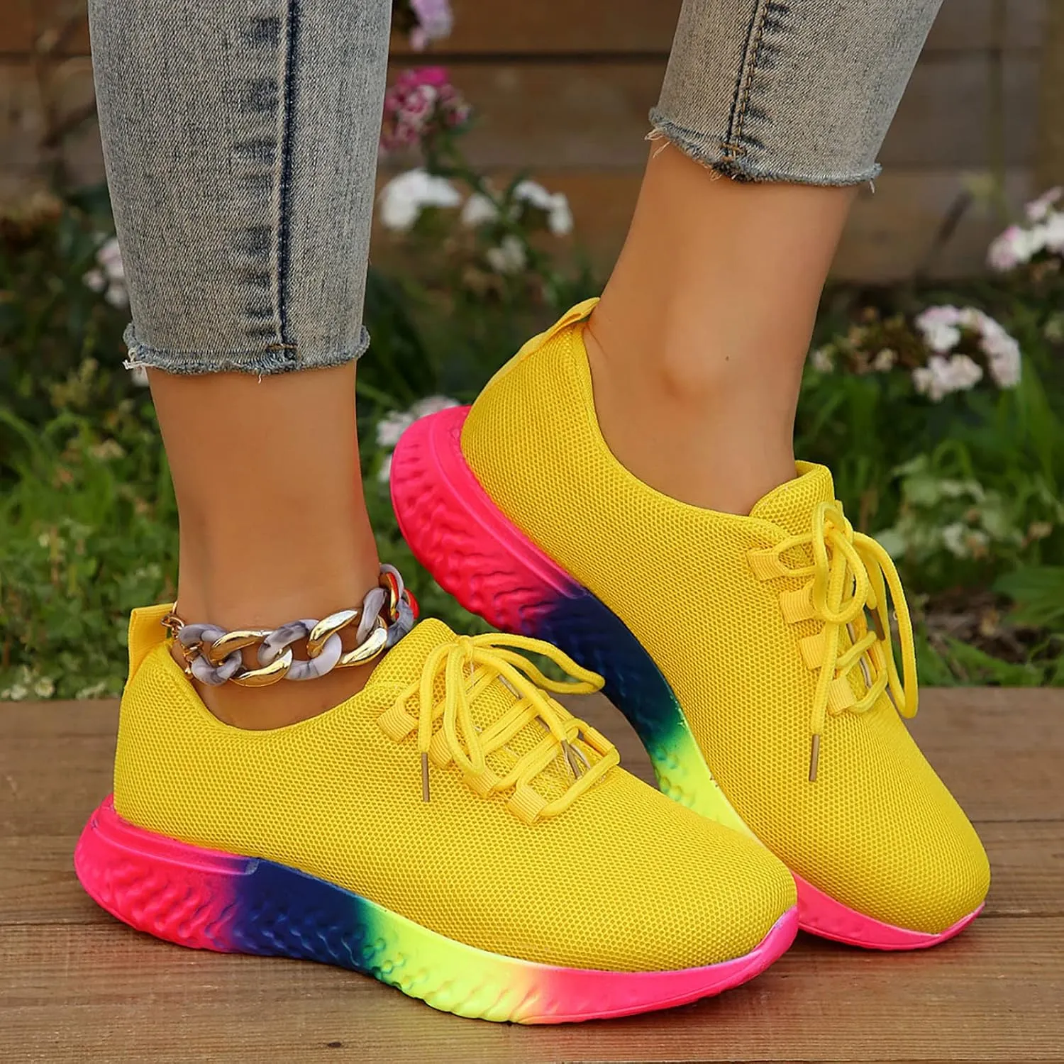 Chunky Platform High Sneakers for Women Women's Hiking Shoes Lightweight Slip On Shoes for Elderly Women Wide Width Womens Fashion Sneakers 2023 Retro Zapatos De Mujer Antideslizante para Cocina
