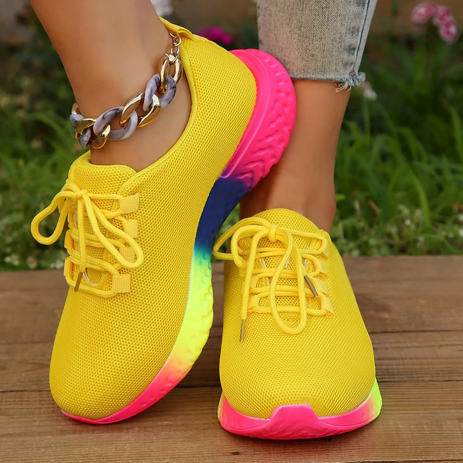 Chunky Platform High Sneakers for Women Women's Hiking Shoes Lightweight Slip On Shoes for Elderly Women Wide Width Womens Fashion Sneakers 2023 Retro Zapatos De Mujer Antideslizante para Cocina