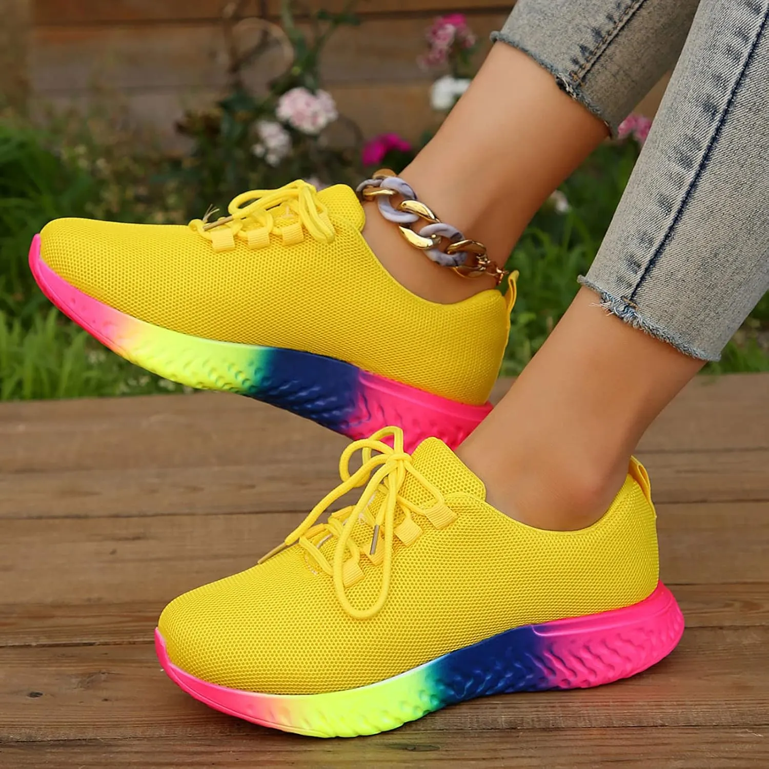 Chunky Platform High Sneakers for Women Women's Hiking Shoes Lightweight Slip On Shoes for Elderly Women Wide Width Womens Fashion Sneakers 2023 Retro Zapatos De Mujer Antideslizante para Cocina