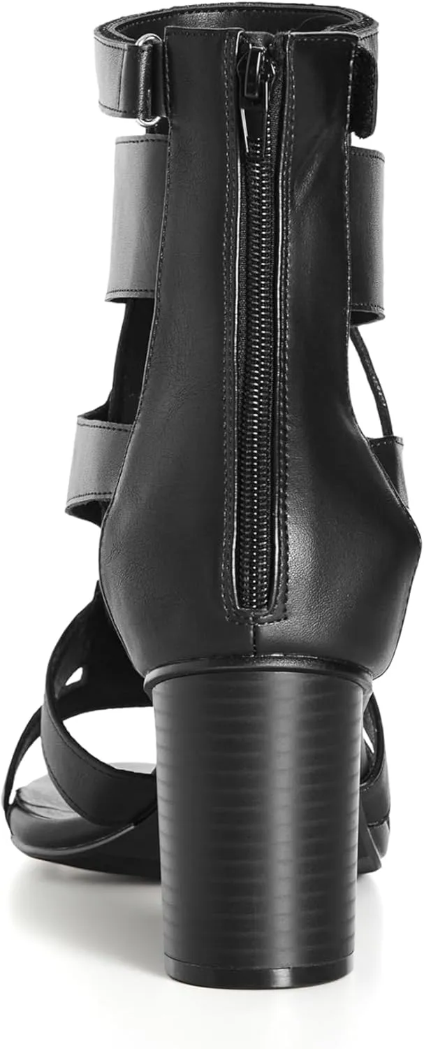 City Chic Women's Wide Fit Attitude Lace Up Block Heel Sandal