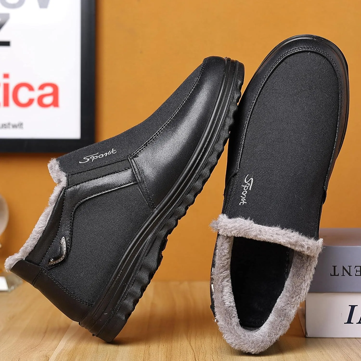 COSIDRAM Mens Casual Loafers Shoes Ankle High Lightweight Moccasins for Adult Male