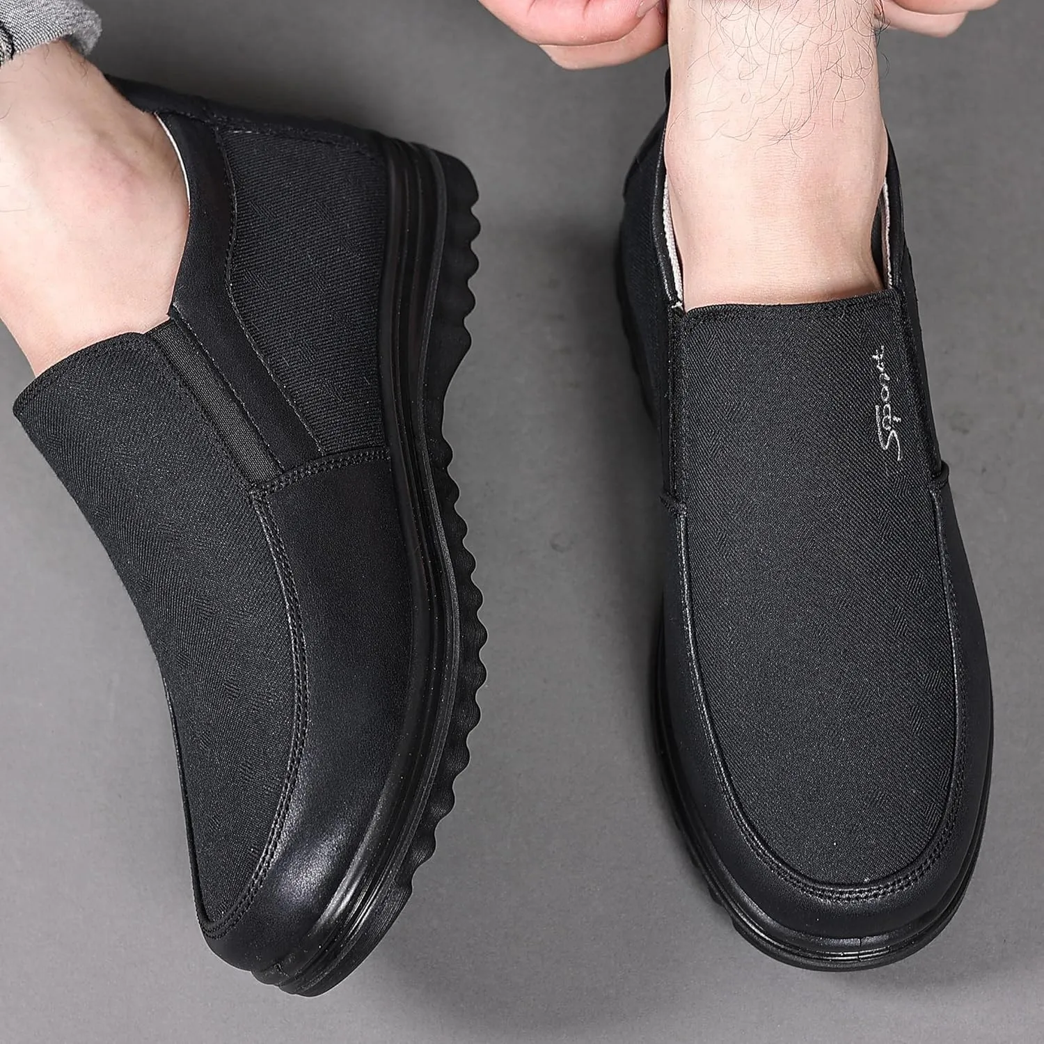 COSIDRAM Mens Casual Loafers Shoes Ankle High Lightweight Moccasins for Adult Male