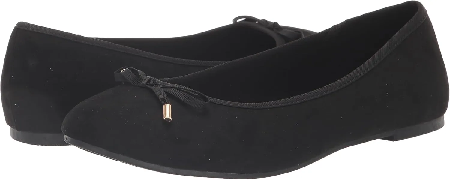 EVANS Women's Extra Wide Fit Bow Ballet Flat