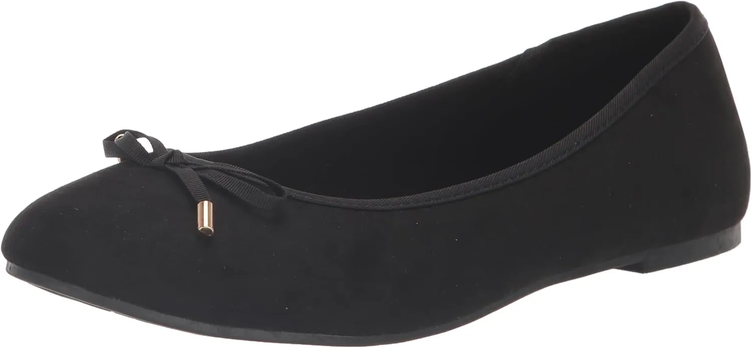 EVANS Women's Extra Wide Fit Bow Ballet Flat