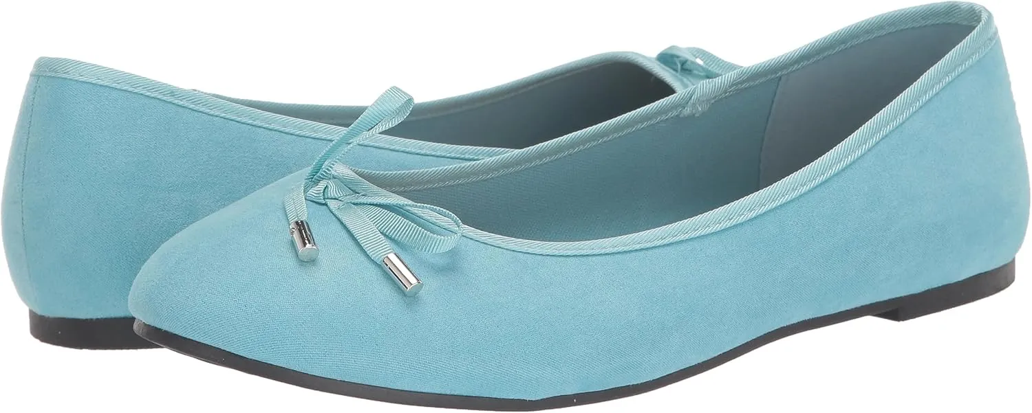 EVANS Women's Extra Wide Fit Bow Ballet Flat
