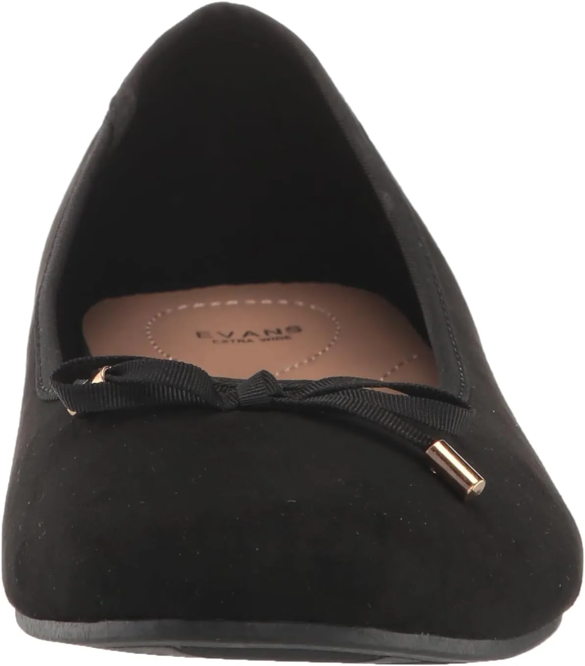 EVANS Women's Extra Wide Fit Bow Ballet Flat