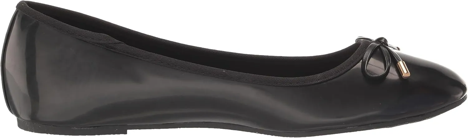EVANS Women's Wide Fit Patent Ballet Flat