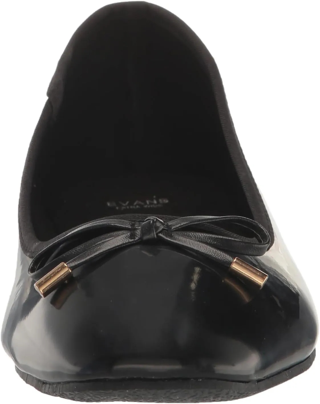 EVANS Women's Wide Fit Patent Ballet Flat