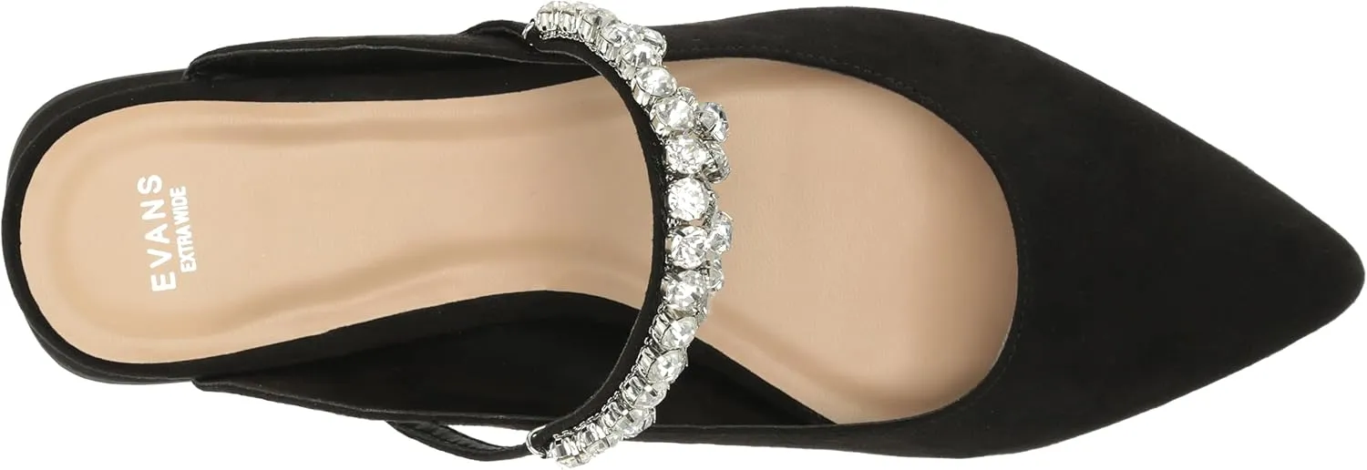 EVANS Women's Wide Fit Strappy Point Mule
