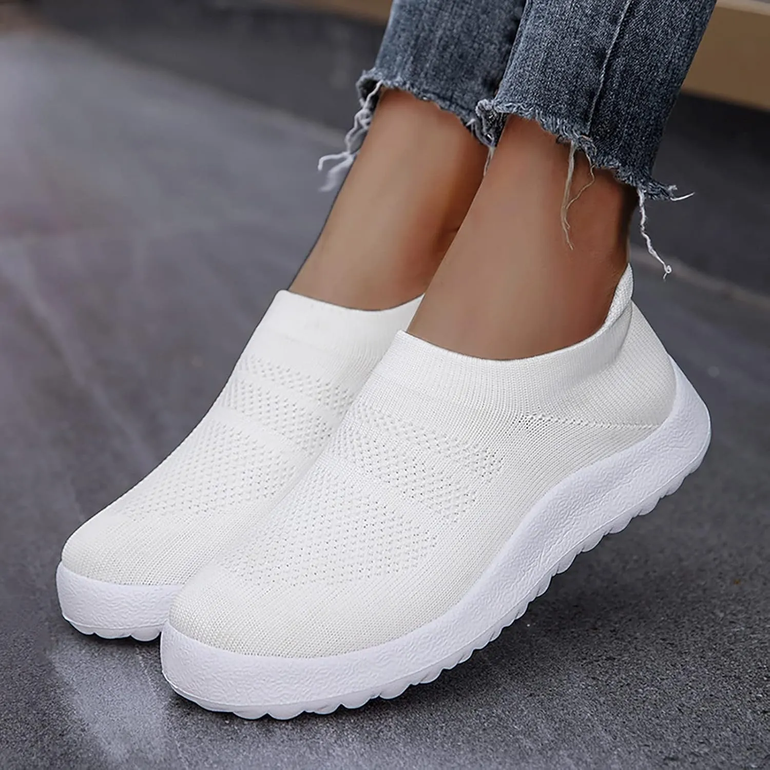 Extra Wide Women Walking Sneakers Size 8 X Wide Zapatos De Mujer para Caminar Suave Y Comodos Platform Slip On Sneakers for Women Fashion Womens Running Shoes Wide Width Women's Slip On Shoes Size 7