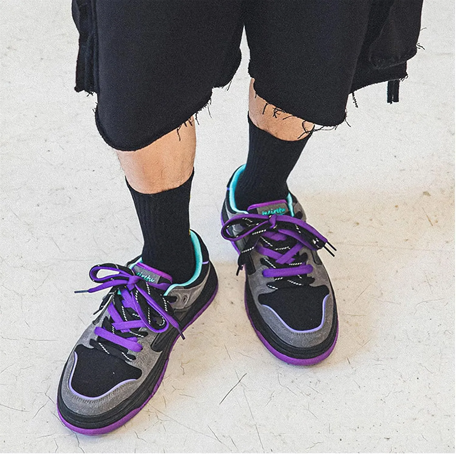 Exusiai Men's Trendy Color Block Skateboarding Shoes Fashion Casual Chunky Sneakers Walking Breathable Platform Shoes Comfortable Tennis