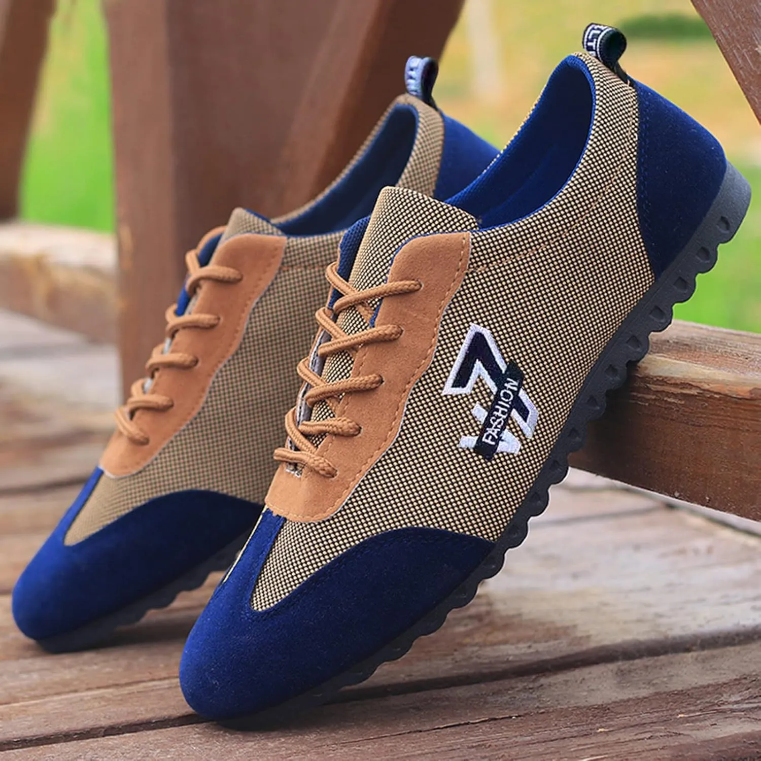Fashion Sneakers Comfortable Fashion All Season Men Casual Shoes Flat Non Slip Sole Lace Up Breathable and Comfortable