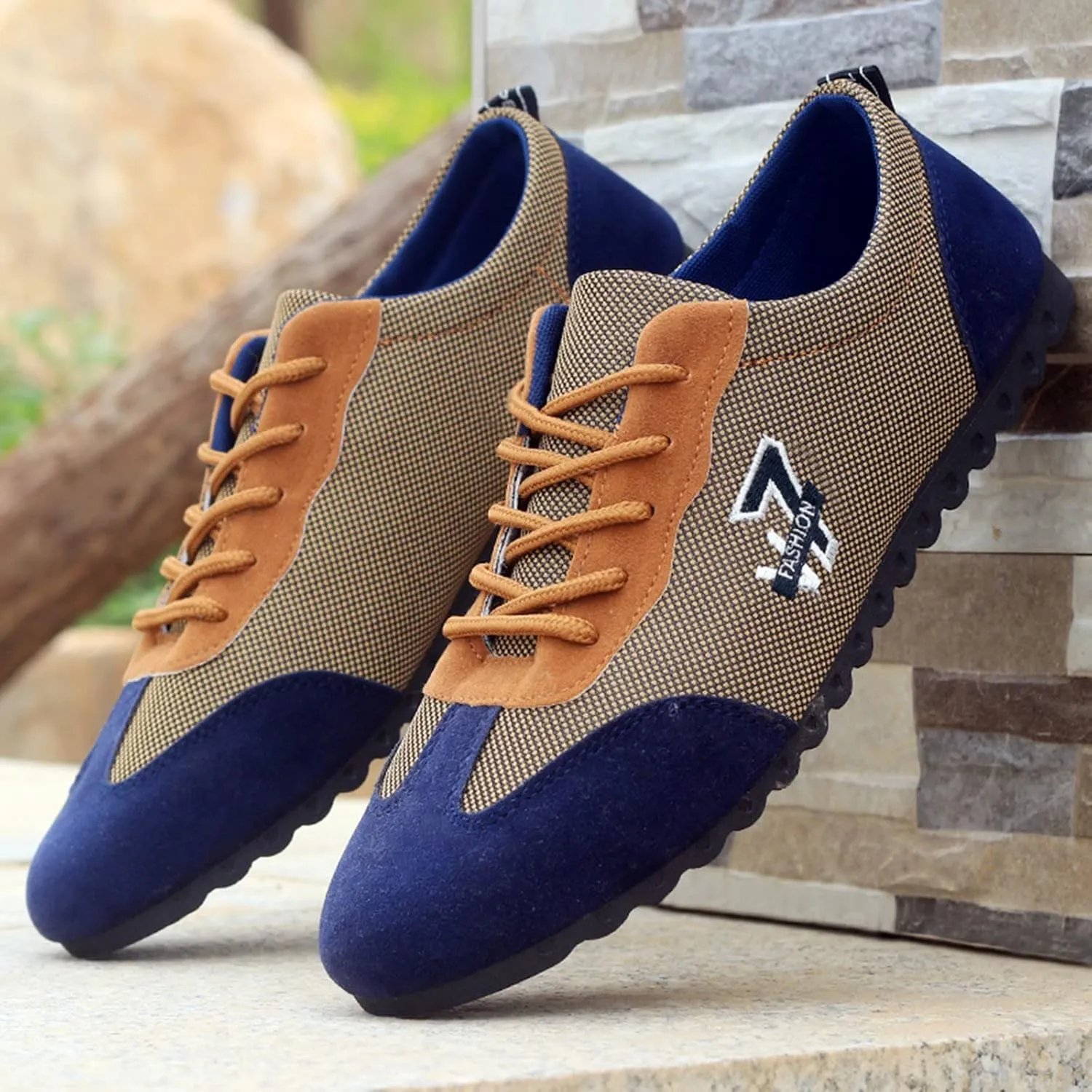 Fashion Sneakers Comfortable Fashion All Season Men Casual Shoes Flat Non Slip Sole Lace Up Breathable and Comfortable