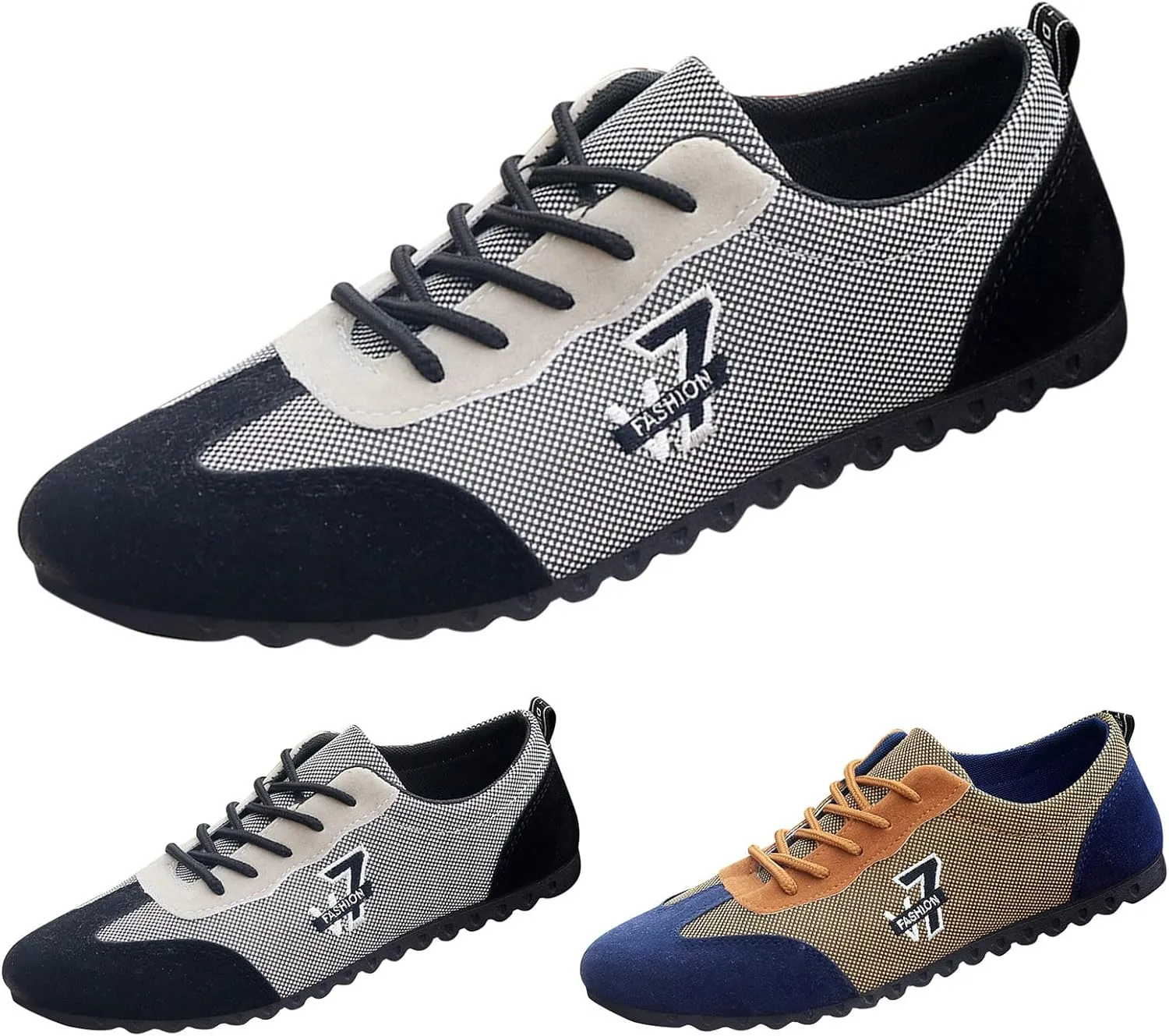 Fashion Sneakers Comfortable Fashion All Season Men Casual Shoes Flat Non Slip Sole Lace Up Breathable and Comfortable