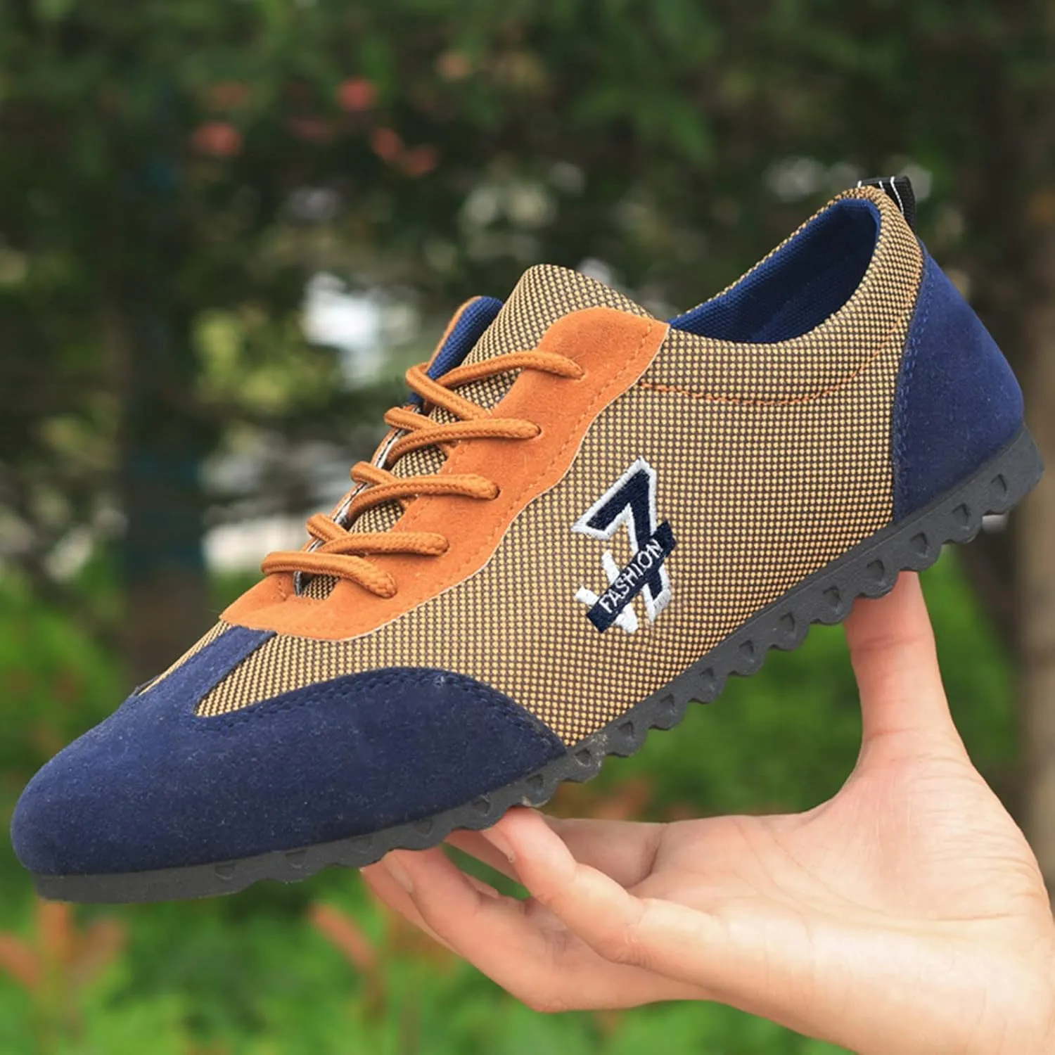 Fashion Sneakers Comfortable Fashion All Season Men Casual Shoes Flat Non Slip Sole Lace Up Breathable and Comfortable
