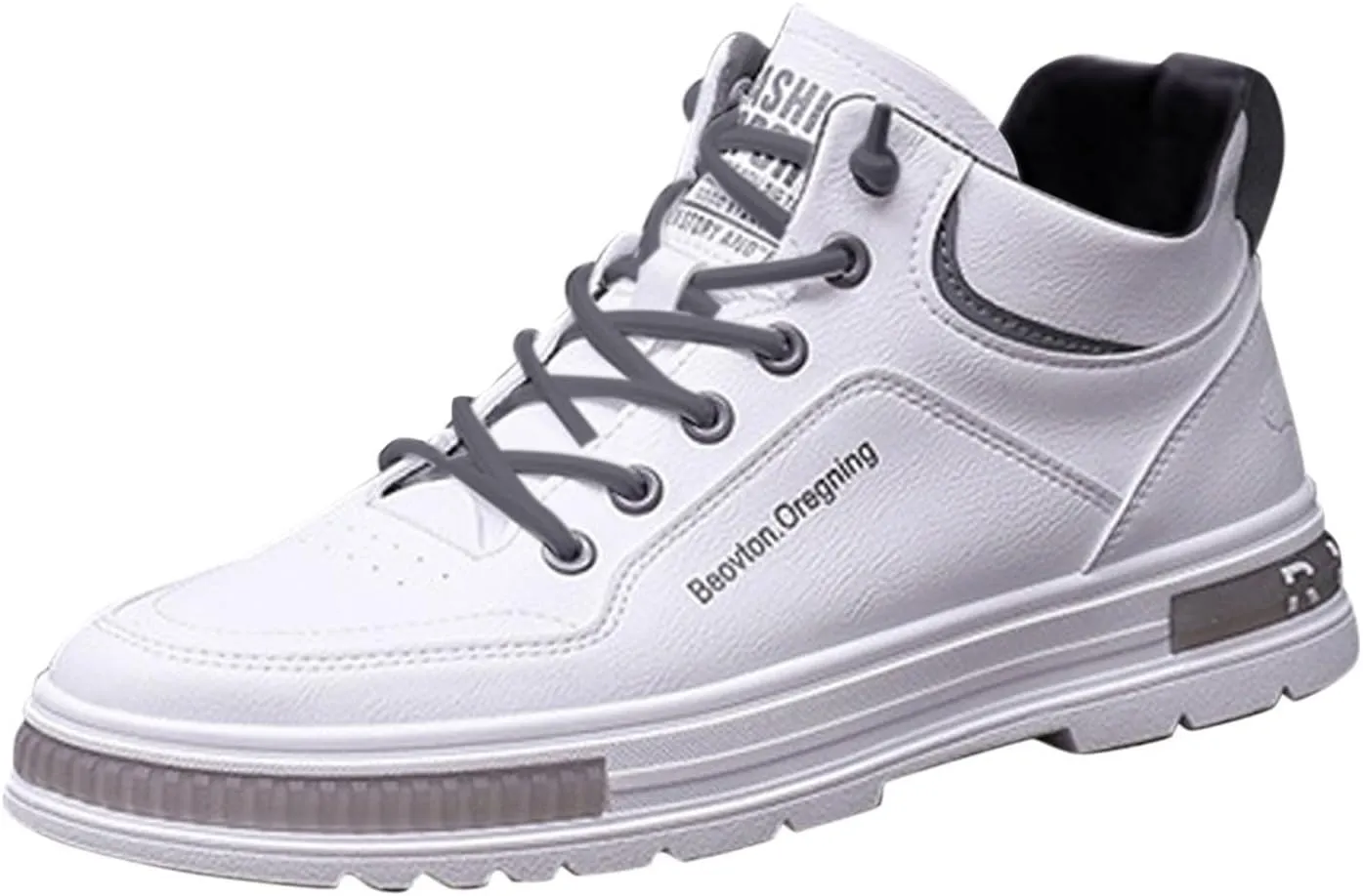 Fashion Sneakers Shoes Men's Solid Color Casual Flat Leather Shoes Fashion Lace Up Loafers