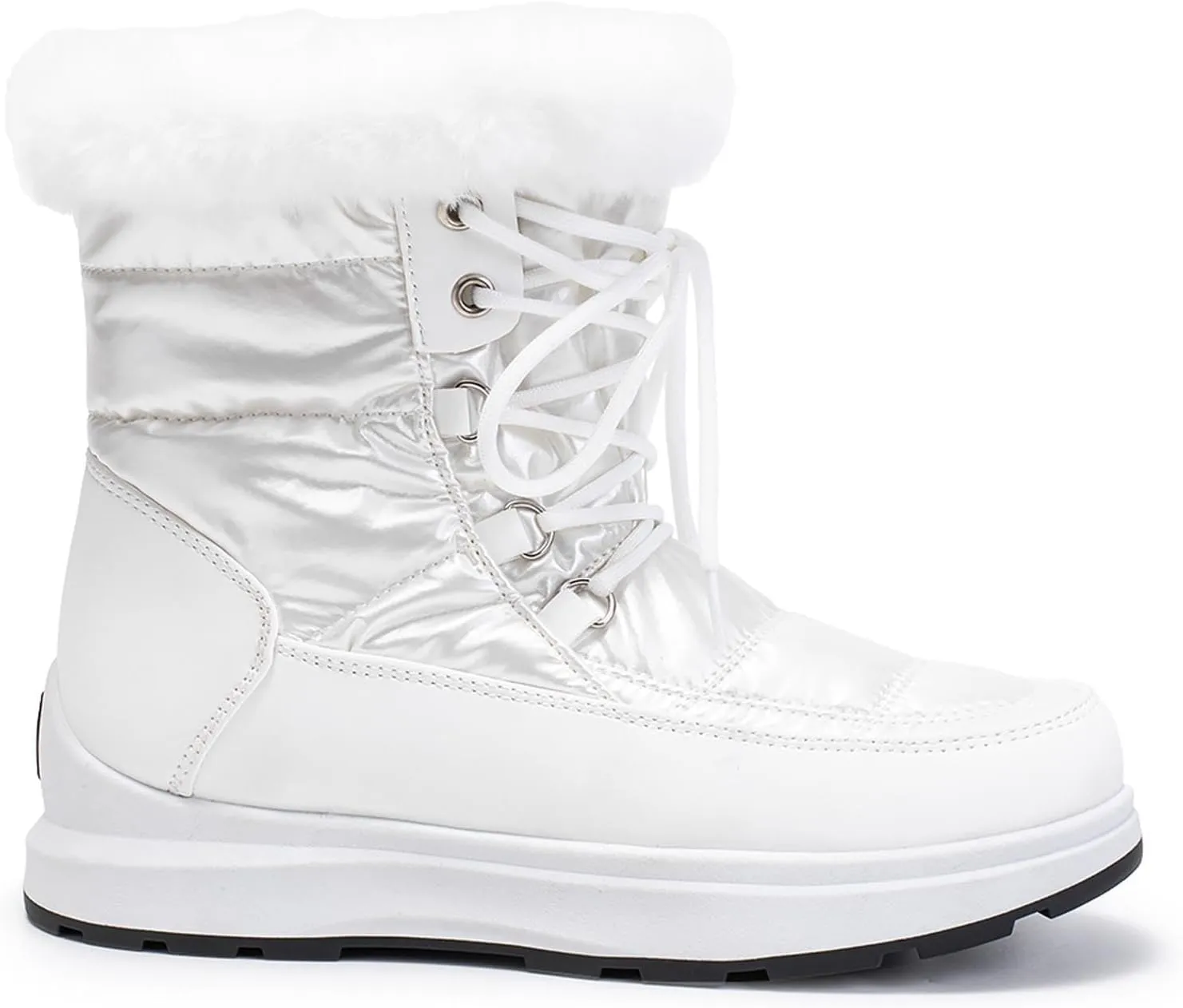 Fashion Women Winter Water Proof Flat Lace Up Keep Warm Snow Boots Comfortable Mid Boots Shoes Flat Snow Boots for Women