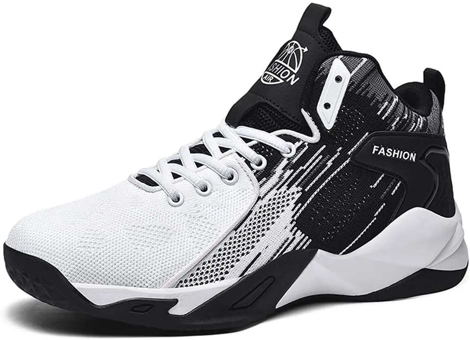 Floette Mens Fashion High Top Basketball Shoes Breathable Casual Walk Athletic Basketball Sneakers(A01, Man9.5/Woman11)