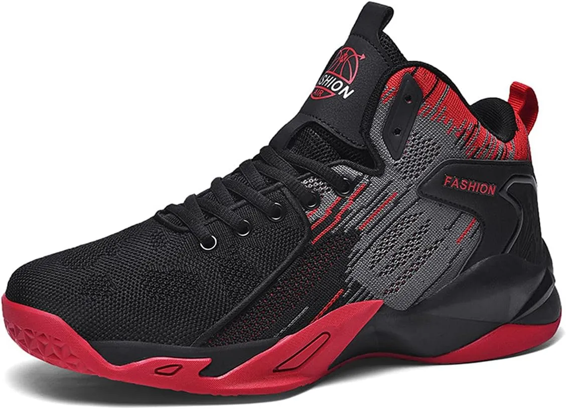 Floette Mens Fashion High Top Basketball Shoes Breathable Casual Walk Athletic Basketball Sneakers(A03, Man9.5/Woman11)