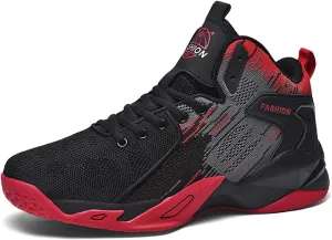 Floette Mens Fashion High Top Basketball Shoes Breathable Casual Walk Athletic Basketball Sneakers(A03, Man9.5/Woman11)