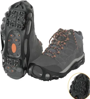 Ice Snow Grips, Anti Slip Winter Ice Grippers Universal Slip-on Stretch Fit Snow & Ice Spikes Traction Cleats Crampons