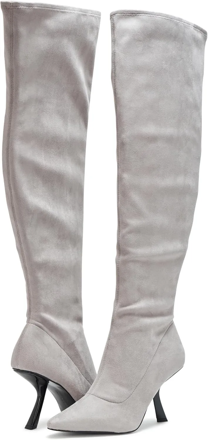 Karl Lagerfeld Paris Women's Kian Everyday Heeled Bootie Over-The-Knee Boot