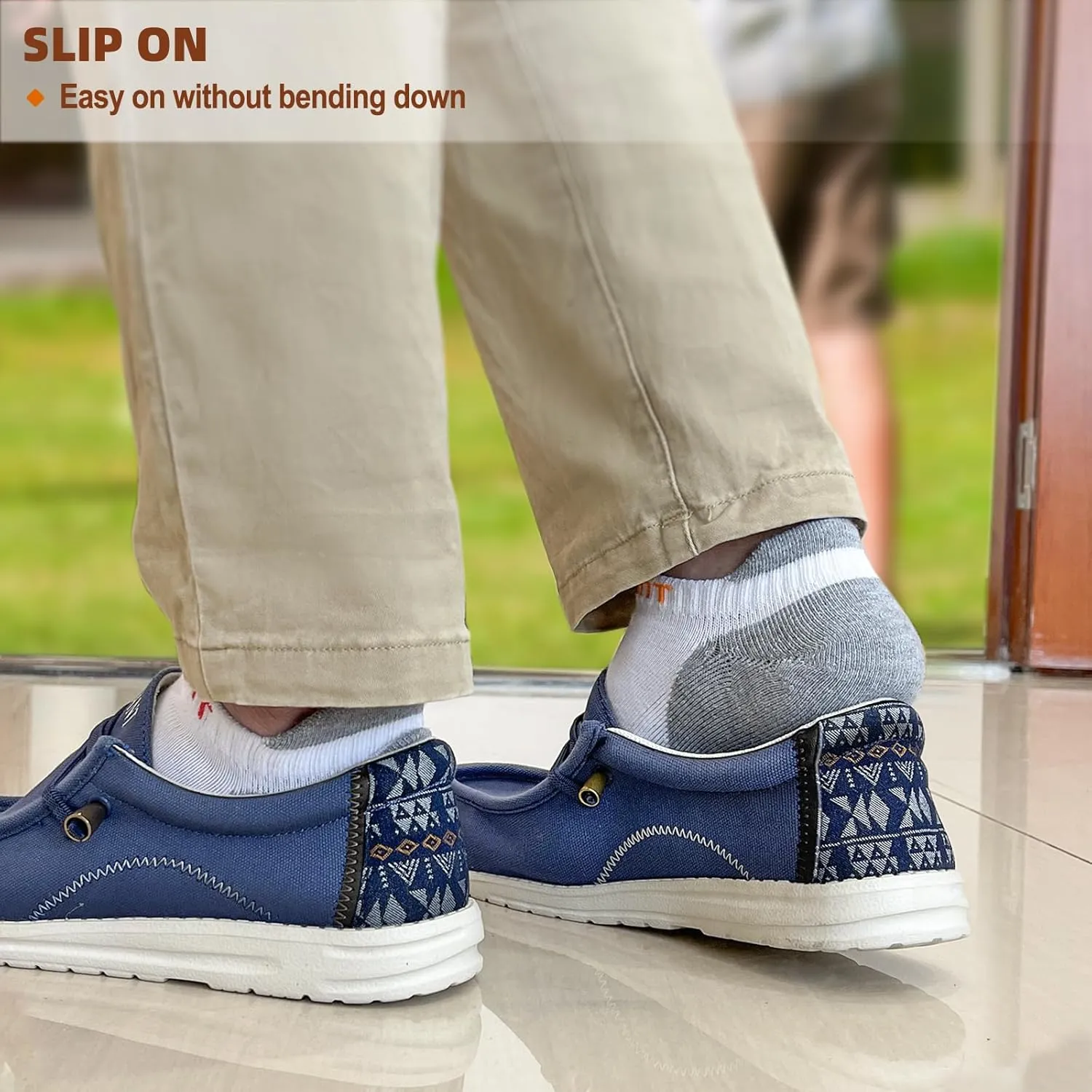 KEMISANT Men Slip On Shoes, Boat Shoes Sneaker Shoes Walking Shoes for Men Women Stretch Fit Lightweight
