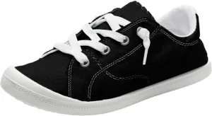 Ladies Canvas Casual Walking Shoes Breathable Non Slip Comfortable Lighweight Sneakers Low Top Slip on Lace up Soft Sole Outdoor Sports Shoes for Women