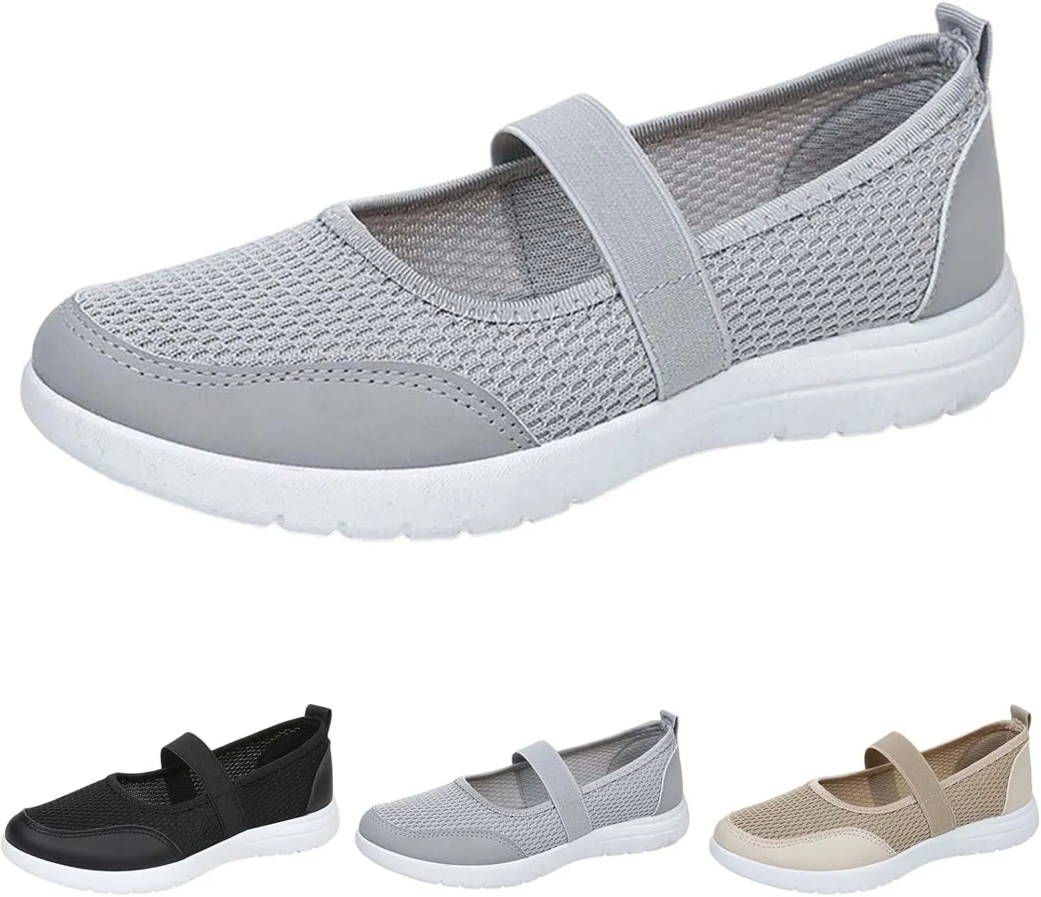 Ladies Woven Shoes Slip-on Flat Heel Fashion Sneakers Loafers Solid Color Lightweight Round Toe Sneakers Thick Sole Casual Outdoor Walking Shoe for Women