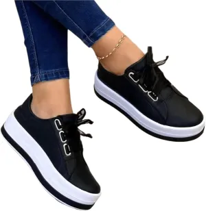 Ladmiple Shoes For Women Sneakers Slip Ons Low Top Lace-up Classic Casual Leather Walking Shoes Summer Flats Loafers