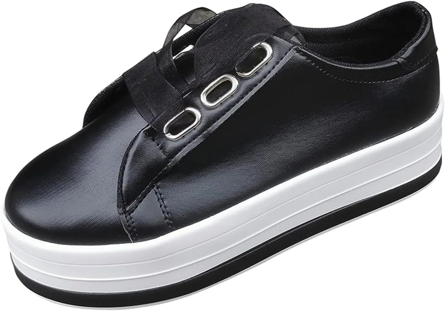 Ladmiple Womens Shoes Dressy Casual Loafers Low Top Leather Sneaker Lace-up Classic Fashion Slip On Comfort Walking Shoes