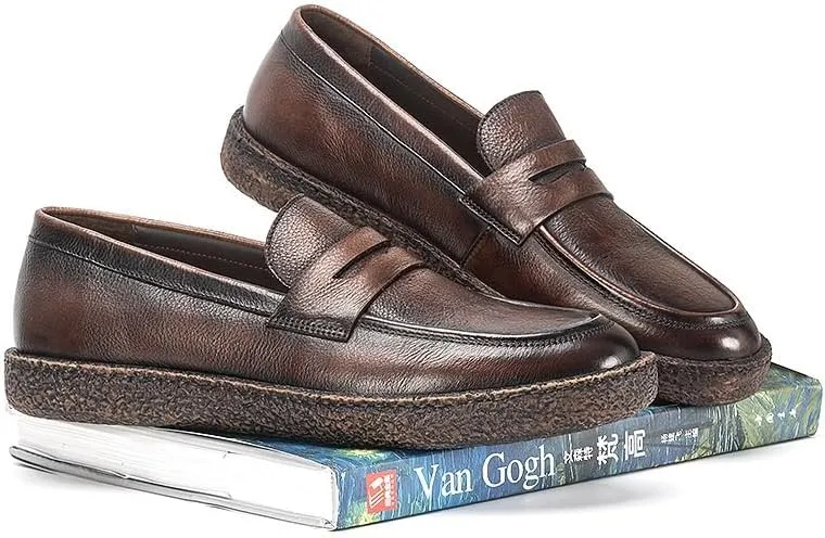 Leather Shoes for Men Loafers Soft Mens Slip on Shoes Casual Comfort Moccasin Daily Flats Driving Lightweight Walking Sneakers Shoes Outdoor