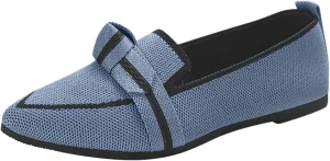 Leisure Slip On Work Fashionable Women's Large Size Flat Shoes with A Pointed Toe Breathable Single Color and Lace Up Design.