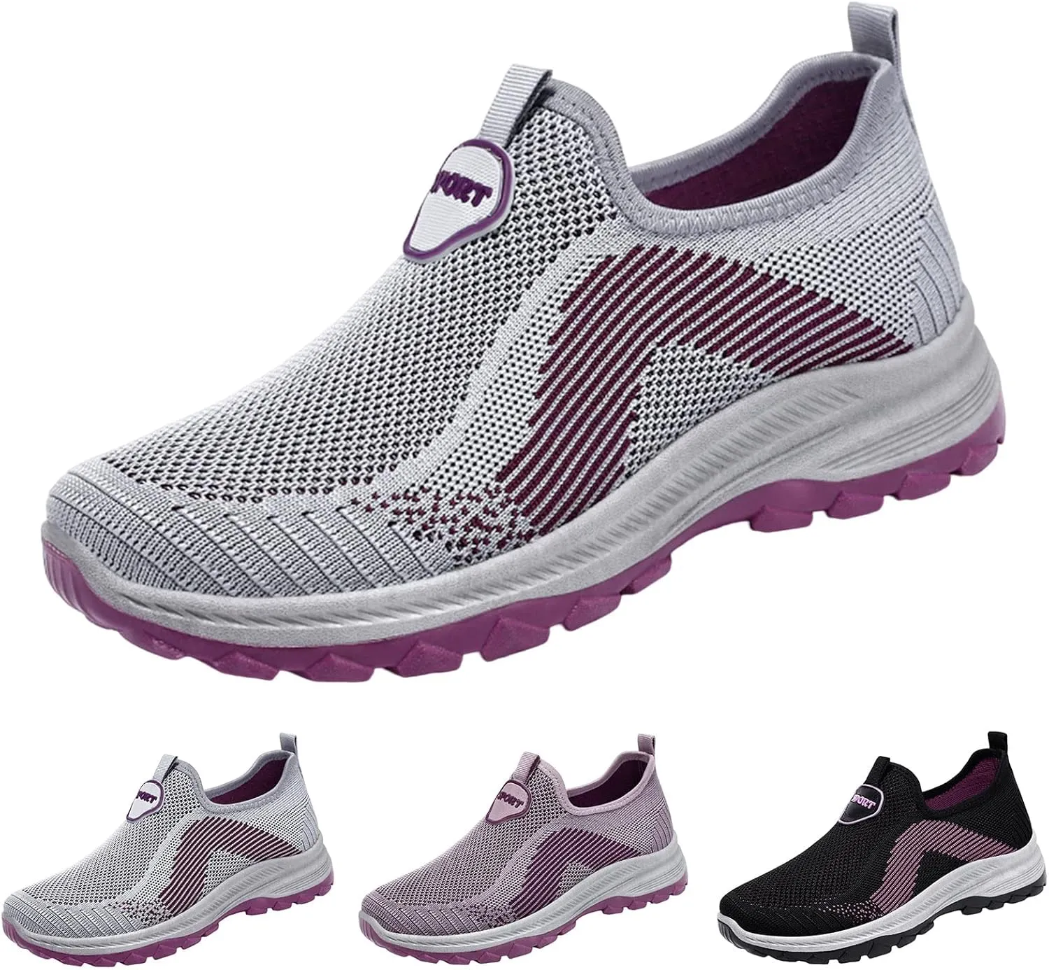 Lightweight Sneakers for Women Size 8 Wide Slip On Shoes Women Mule Sneakers Canvas Shoes for Women Platform Sneakers for Women Slip On Senior Womens Slip On Light Weight Walking Shoes